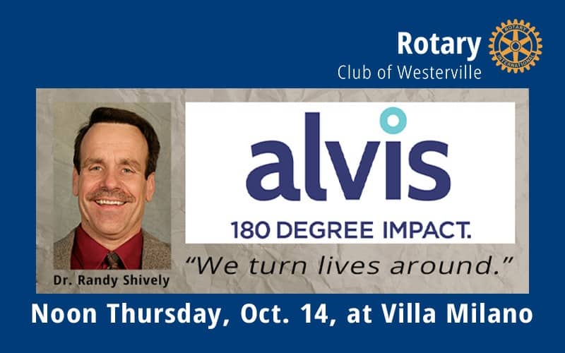 Dr. Randy Shively of Alvis House speaker for Oct. 14 lunch