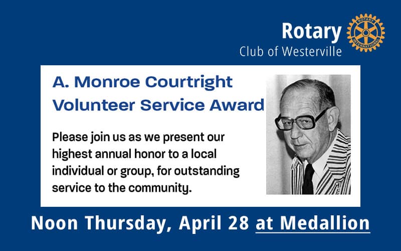 Courtright Volunteer Award to be presented April 28 at Medallion